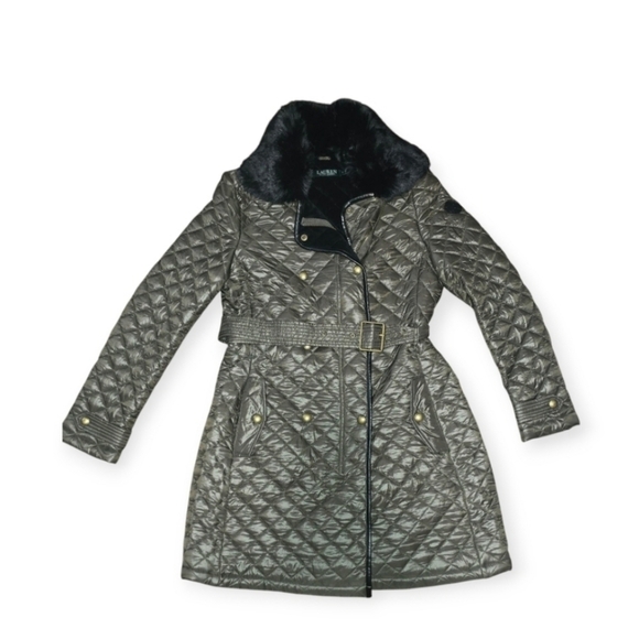 Lauren Ralph Lauren Quilted Puffer Coat In Hunter Green - Picture 7 of 7